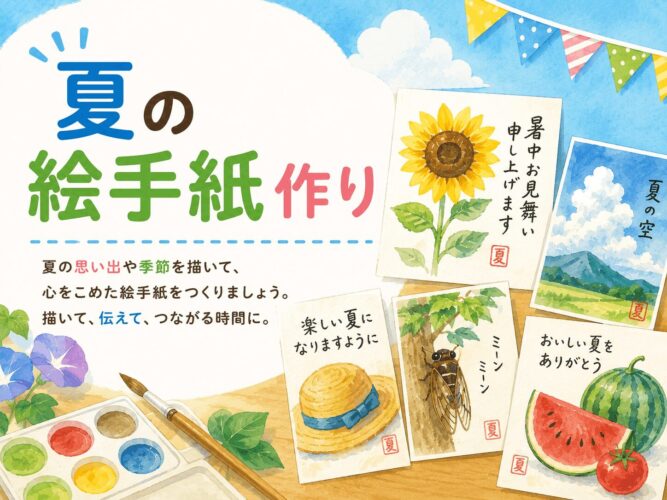 夏の絵手紙作り
