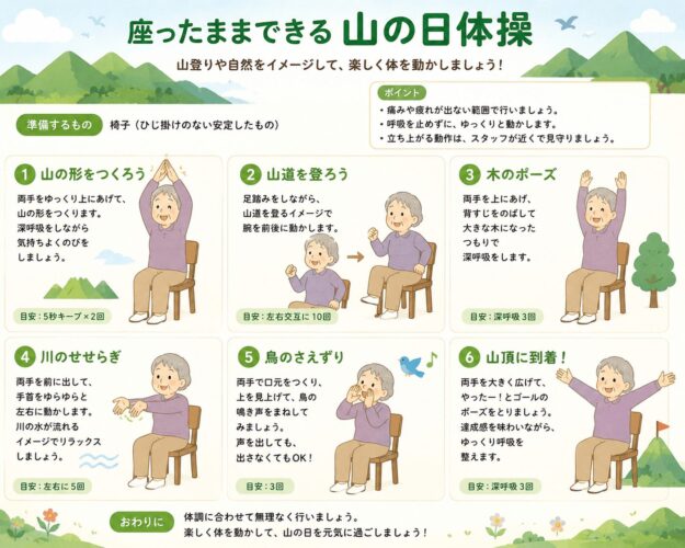 座ったままできる山の日体操